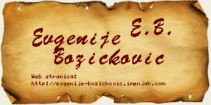 Evgenije Božičković vizit kartica